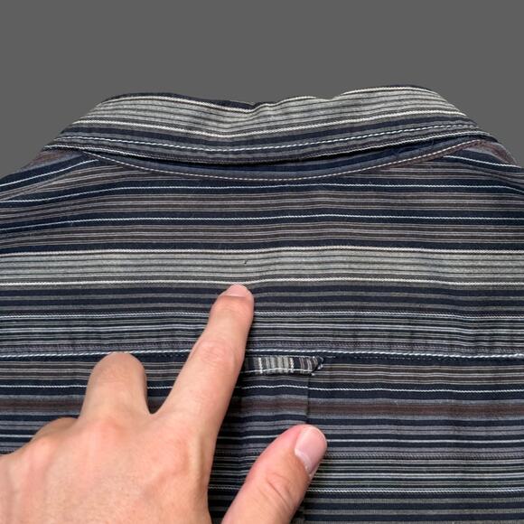 Rhythm. Striped Gray SS Button Up mens Size XL GUC - Picture 8 of 8